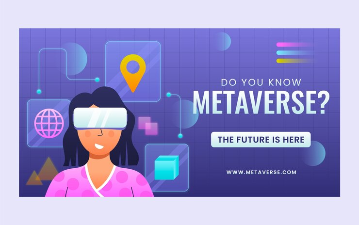 Free Vector gradient geometric metaverse facebook post