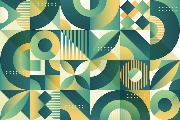 Gradient geometric mosaic pattern design