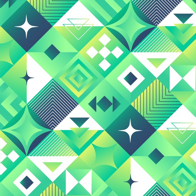 Gradient geometric mosaic pattern design