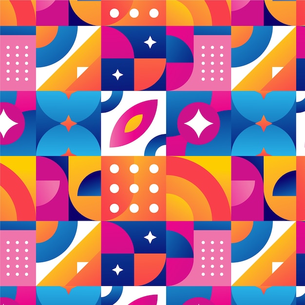 Free vector gradient geometric mosaic pattern design