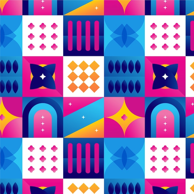 Gradient geometric mosaic pattern design