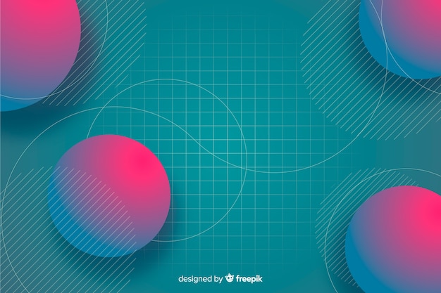 Free vector gradient geometric shapes background with circles