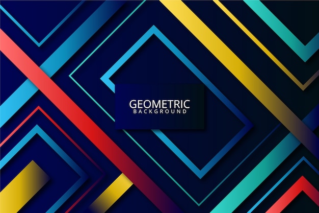 Free vector gradient geometric shapes on colourful background