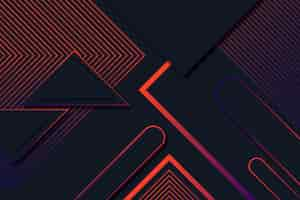 Free vector gradient geometric shapes on dark background design