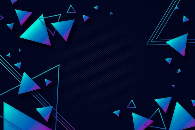 Gradient geometric shapes on dark background