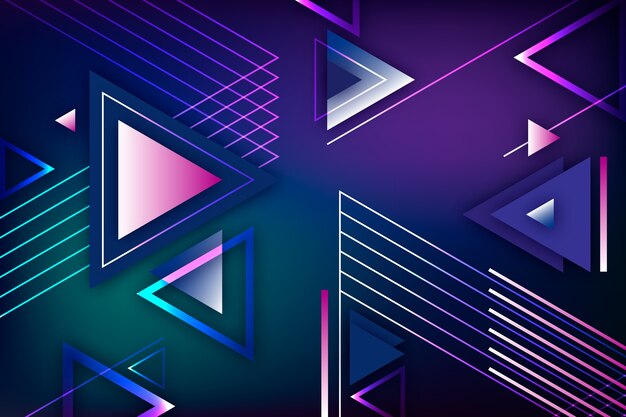 Gradient geometric shapes on dark background