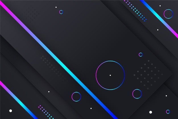 Gradient geometric shapes on dark background