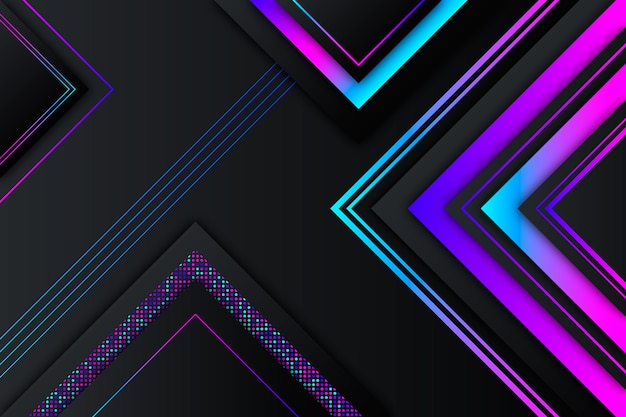 Gradient geometric shapes on dark background