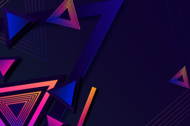 Gradient geometric shapes on dark background