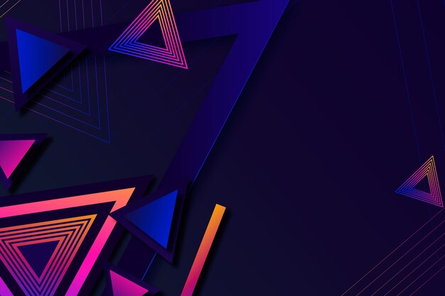 Gradient geometric shapes on dark background