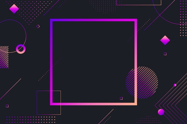 暗い背景にグラデーションの幾何学的図形