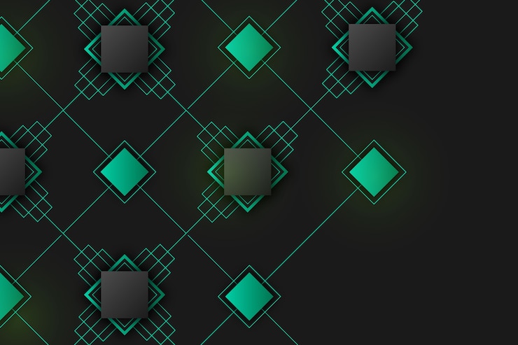 Free Vector gradient geometric shapes on dark wallpaper concept