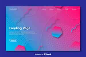 Free vector gradient geometric shapes landing page