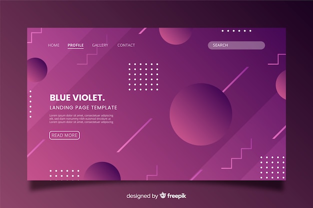 Gradient geometric shapes landing page