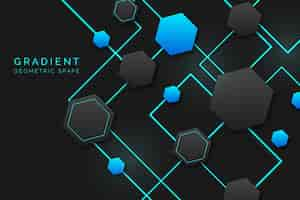 Бесплатное векторное изображение Градиент геометрических фигур на темном фоне