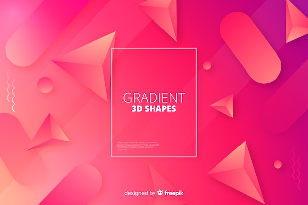 Gradient geometric tridimensional shapes background