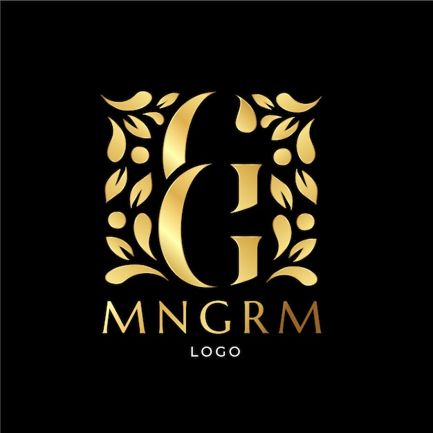 Бесплатное векторное изображение Шаблон логотипа градиент gg