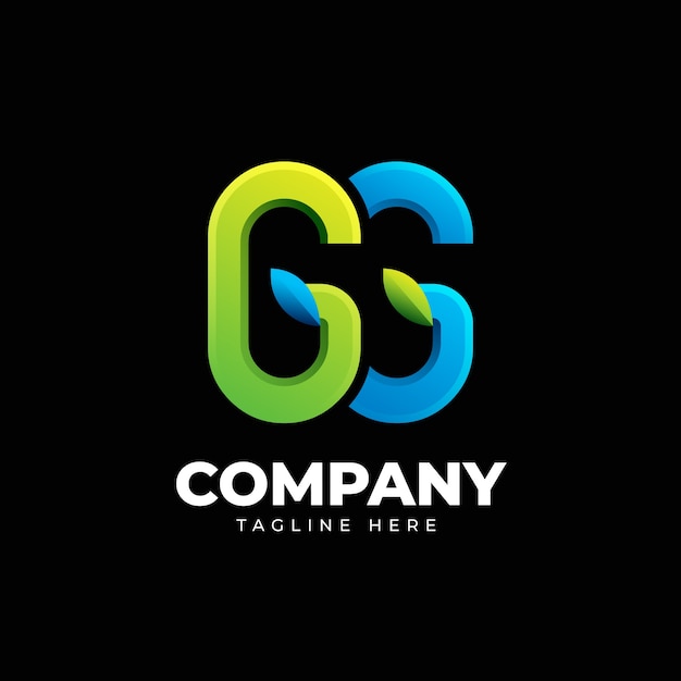 Шаблон логотипа градиент gg