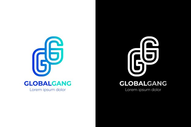 Gradient gg logo template