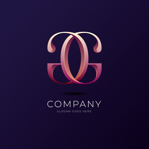 Gradient gg logo template