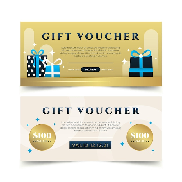 Gradient gift voucher banners template