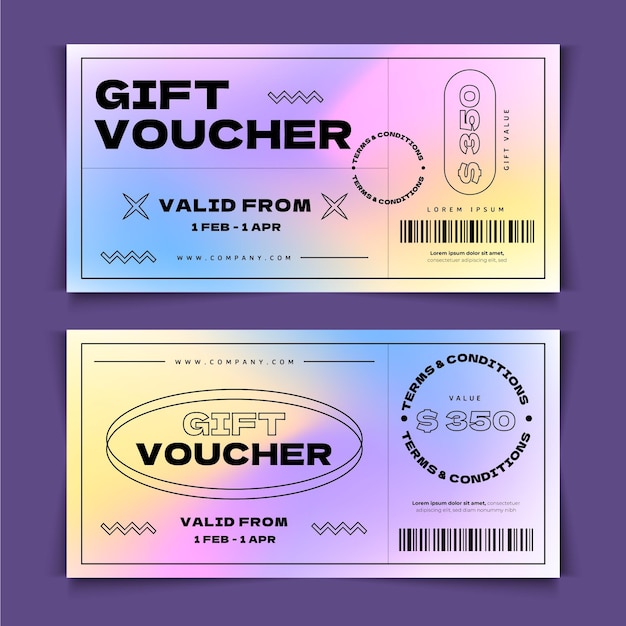 Free vector gradient gift voucher banners