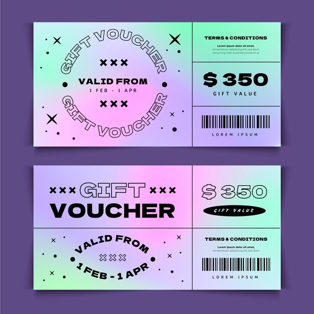 Free vector gradient gift voucher banners