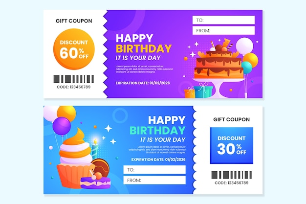 Free vector gradient  gift voucher design