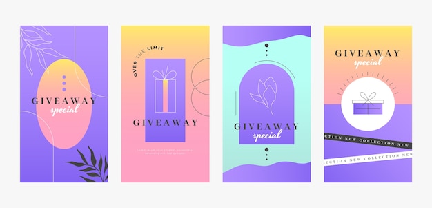 Gradient giveaway instagram stories design