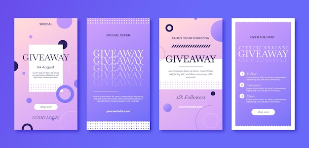 Gradient giveaway instagram stories