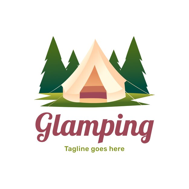 Gradient glamping logo template