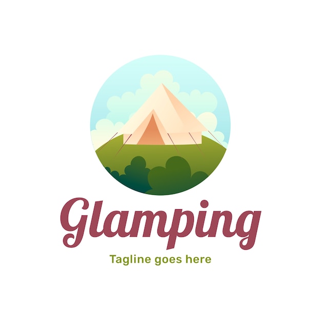 Gradient glamping logo template