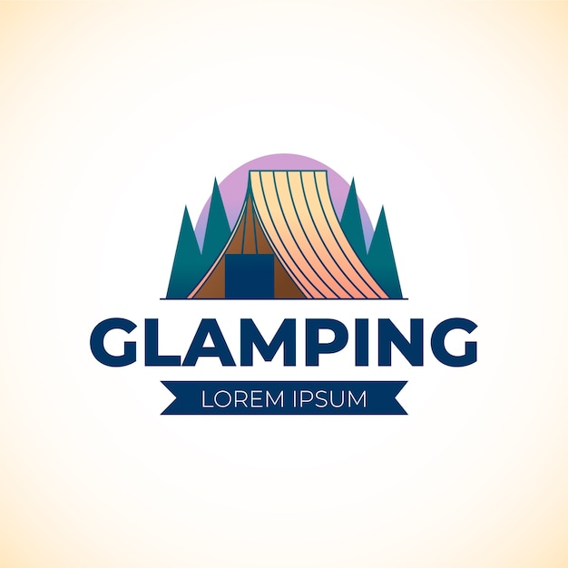 Gradient glamping logo template