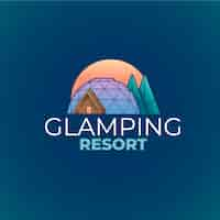 Free vector gradient glamping logo template