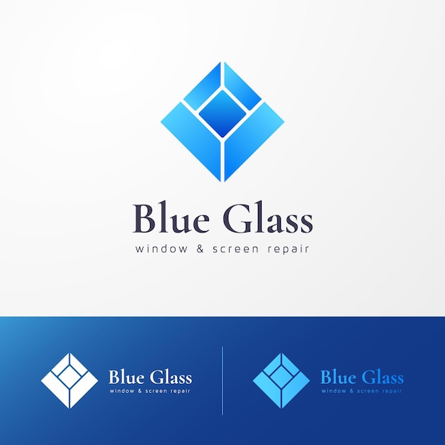 Free vector gradient glass logo template set