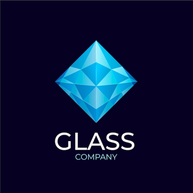 Free vector gradient glass logo template