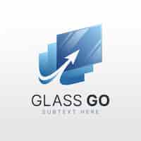 Free vector gradient glass logo template