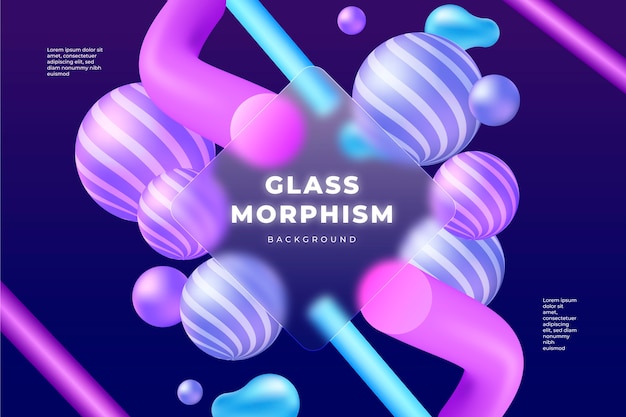 무료 벡터 그라데이션 glassmorphism 배경