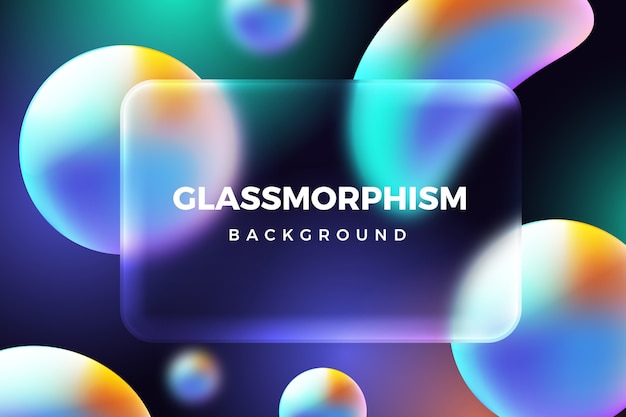 무료 벡터 그라데이션 glassmorphism 배경