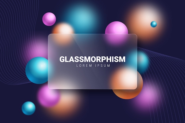 무료 벡터 그라데이션 glassmorphism 배경