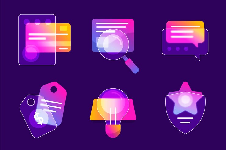 Free Vector gradient glassmorphism elements