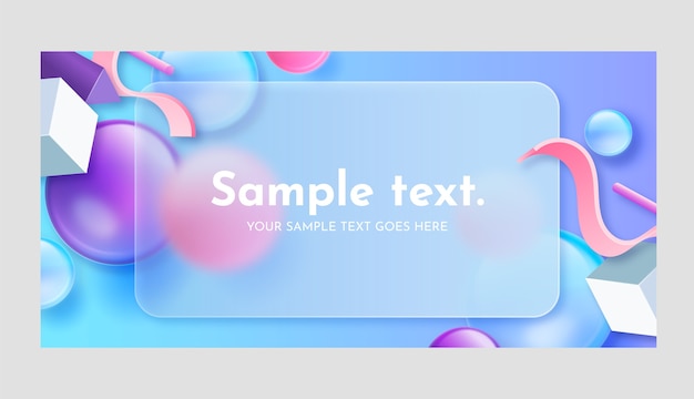 Free vector gradient glassmorphism horizontal banner