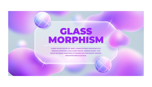 무료 벡터 그라데이션 glassmorphism 가로 배너