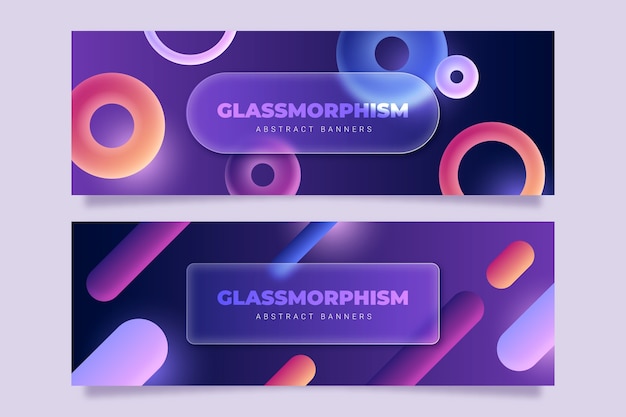 Gradient glassmorphism horizontal banner