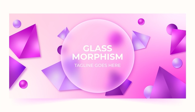 그라데이션 glassmorphism 가로 배너