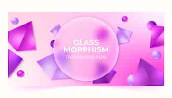 무료 벡터 그라데이션 glassmorphism 가로 배너