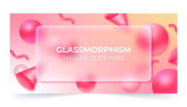 Gradient glassmorphism horizontal banner