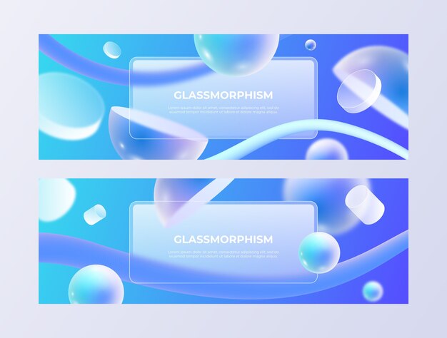 Gradient glassmorphism horizontal banner