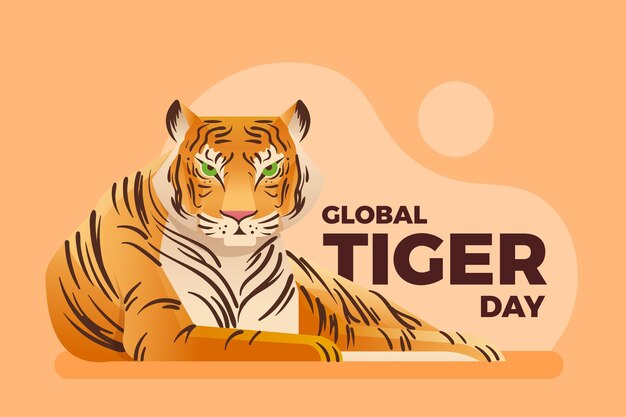Gradient global tiger day illustration
