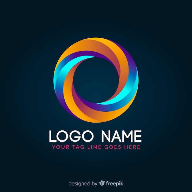 Free vector gradient glowing colorful geometric logotype